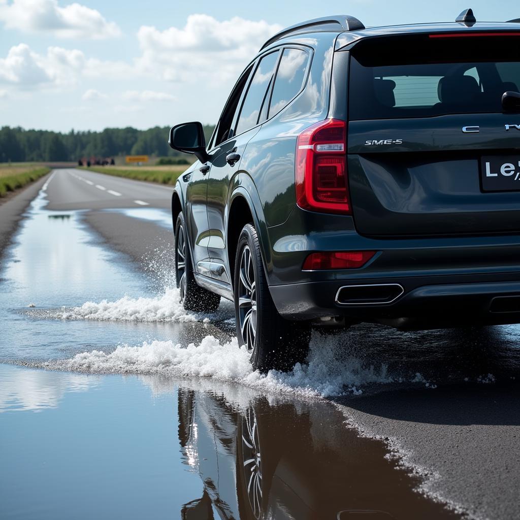 Aquaplaning-Test von Sommerreifen der Größe 245/45 R18