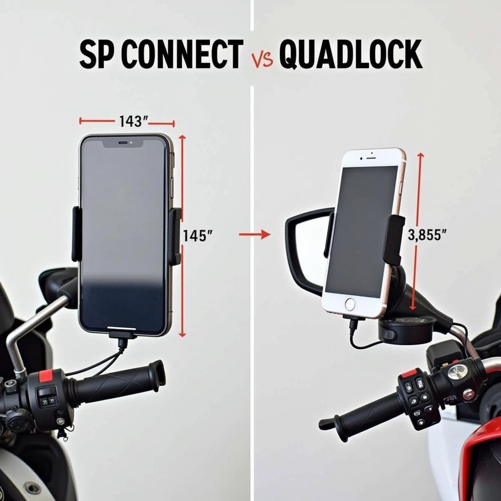 Vergleich zwischen SP Connect und Quadlock Motorradhalterungen