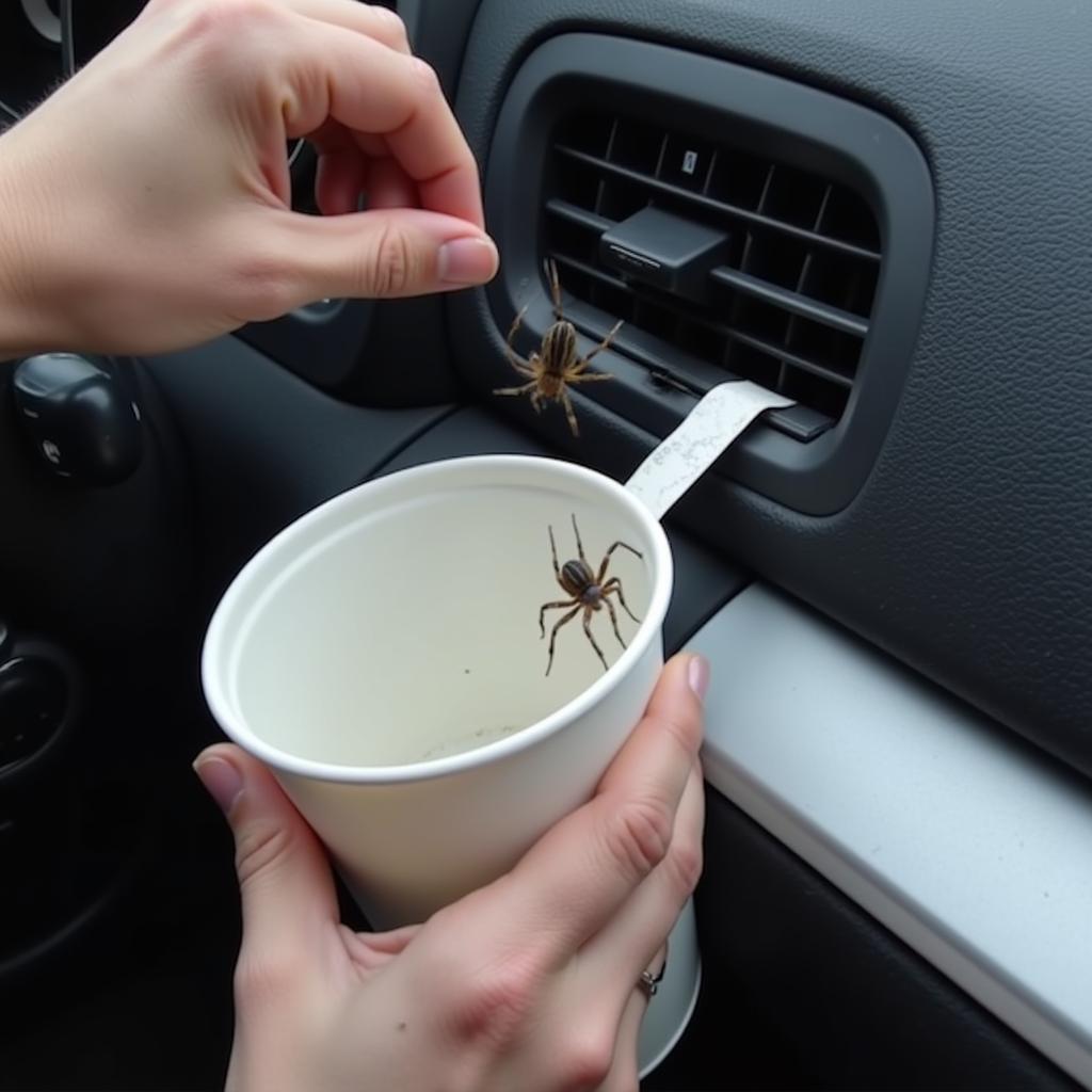 Spinne aus dem Auto entfernen