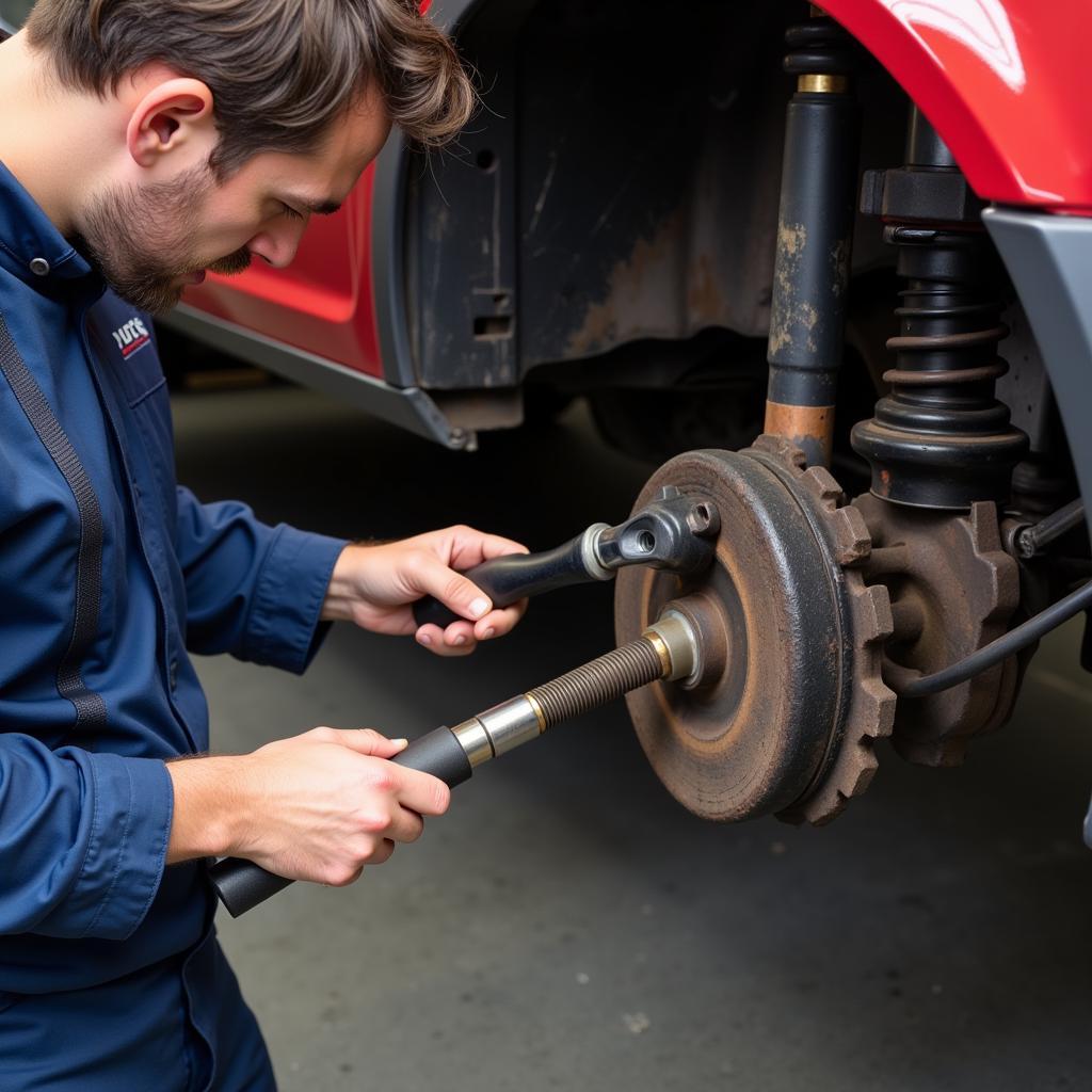 Diagnose Spurstangenkopf in der Werkstatt