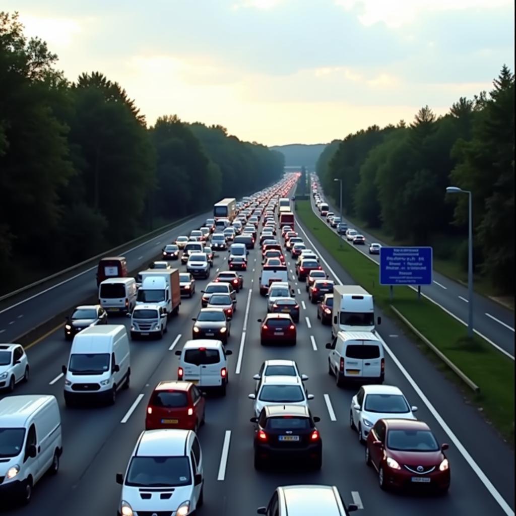 Aktuelle Verkehrslage auf der A7 bei Rendsburg