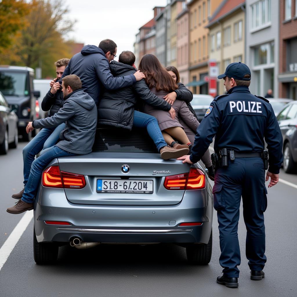 Strafe für zu viele Personen im Auto