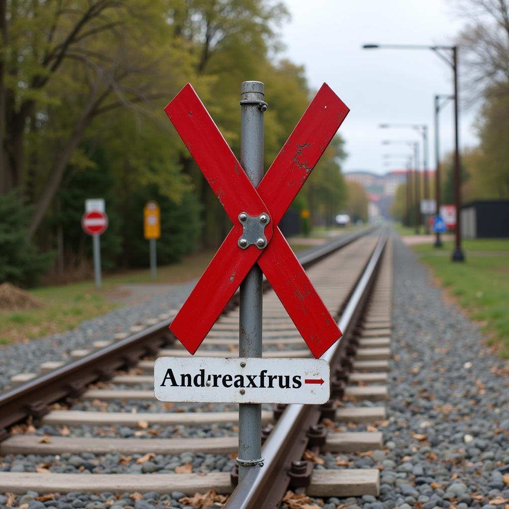 Andreaskreuz an einem Bahnübergang