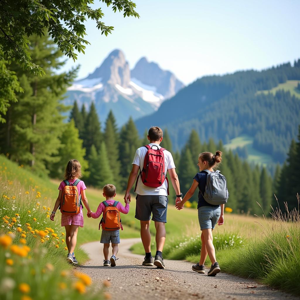 Familie genießt Aktivitäten in Südtirol im Juni