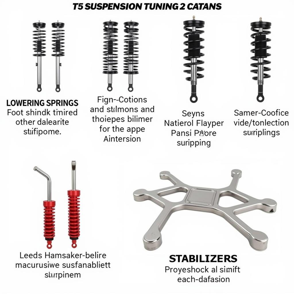 T5 Fahrwerk Tuning Optionen: Tieferlegungsfedern, Stoßdämpfer, Stabilisatoren, Domstreben