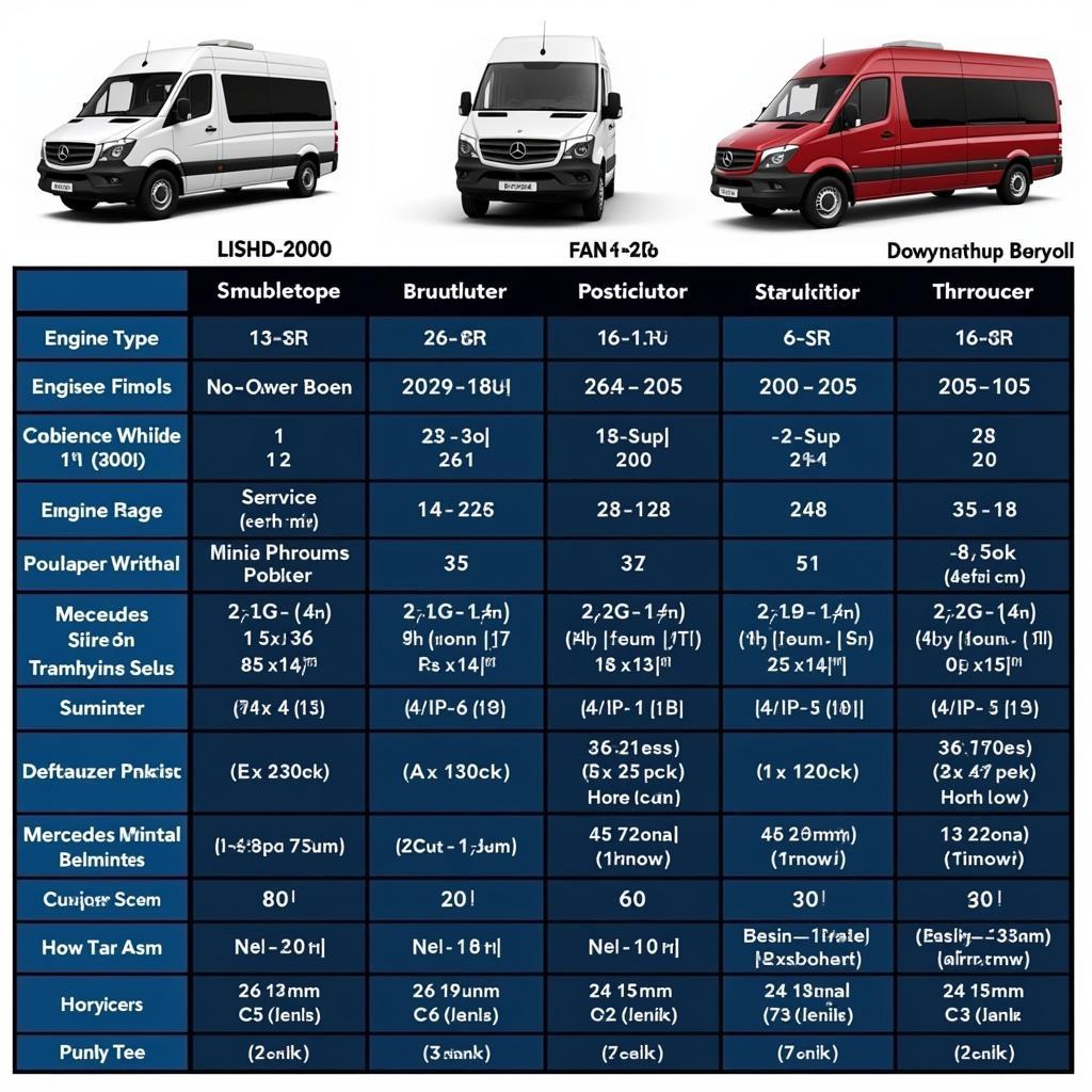 Übersicht der technischen Daten des Mercedes Sprinter