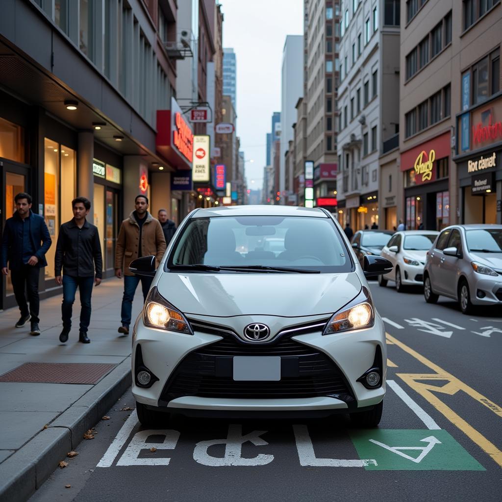 Toyota Passo Parken: Einfaches Einparken in enge Parklücken.