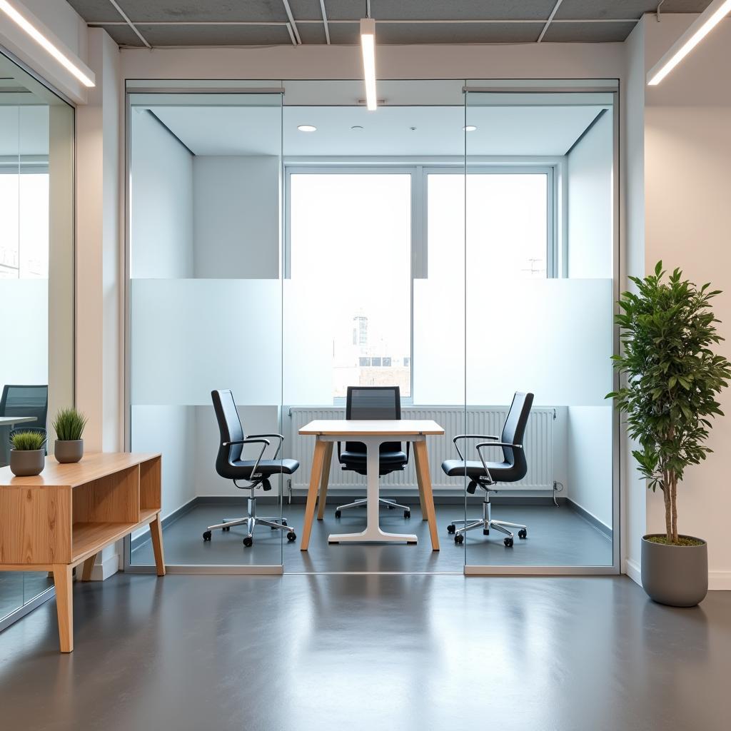 Moderne Trennwand mit Fenster im Büro