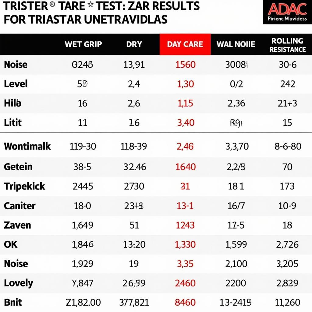 ADAC Testergebnisse für Tristar Reifen