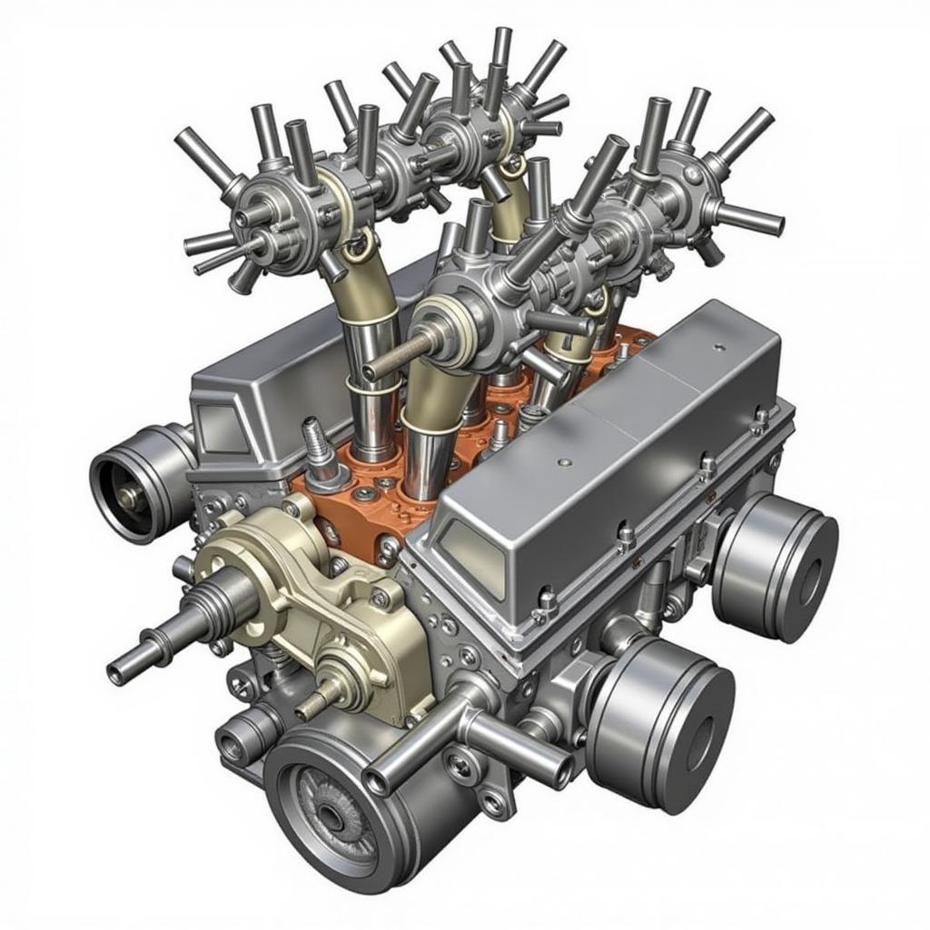 Twin-Cam-Motor Aufbau