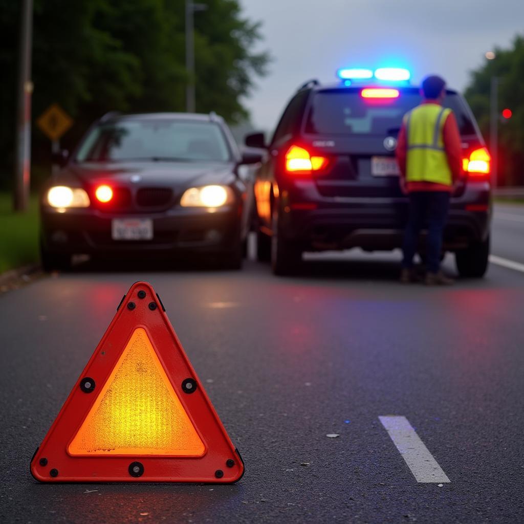 Unfallstelle sichern im Kreis Heinsberg