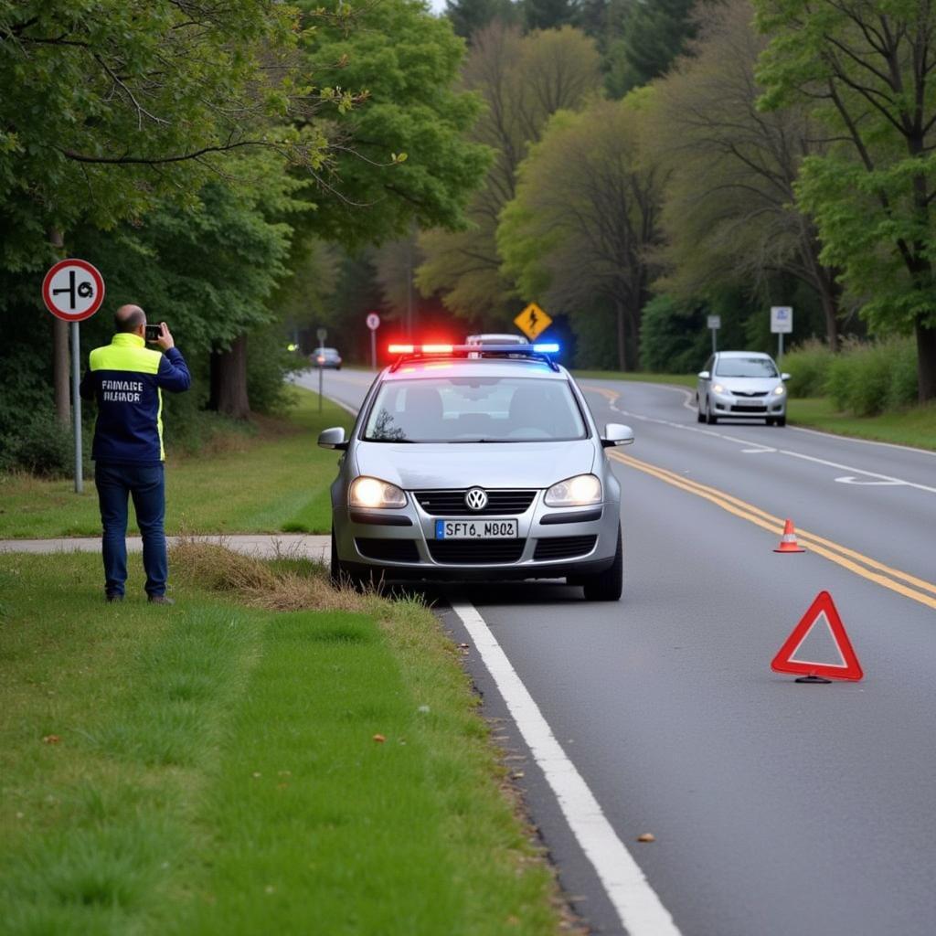 Unfallstelle sichern in Spelle