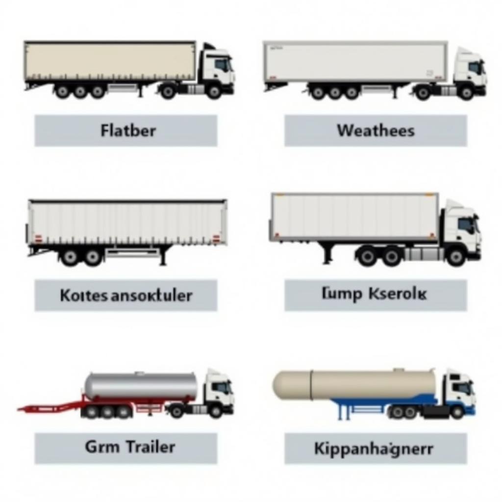 Übersicht verschiedener LKW Anhänger Typen