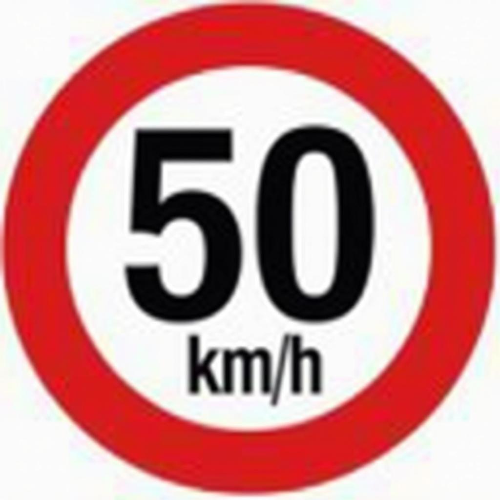 Geschwindigkeitsbegrenzung 50 km/h Verkehrsschild