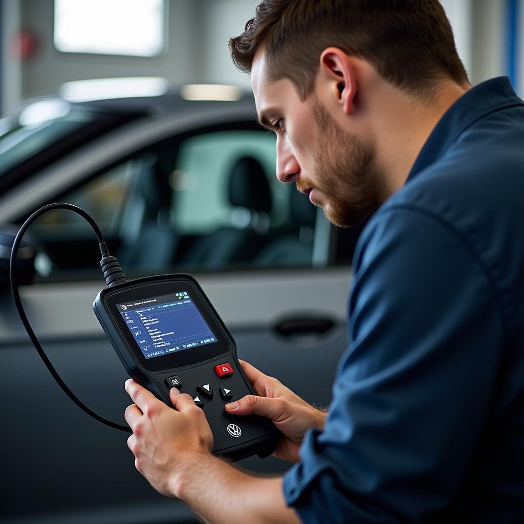 Auslesen von Fehlercodes in einer VW Werkstatt in Wurzen