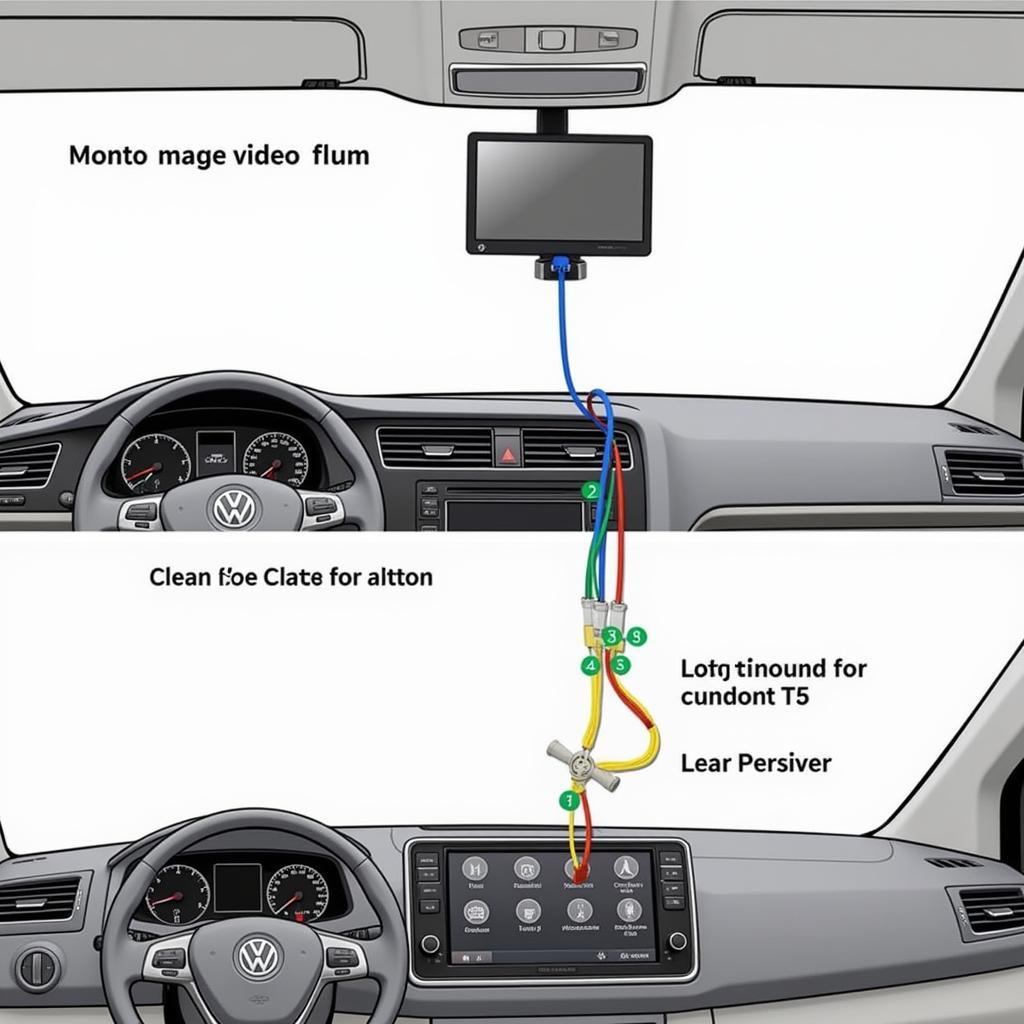 VW T5 Rückfahrkamera Kabelverlegung