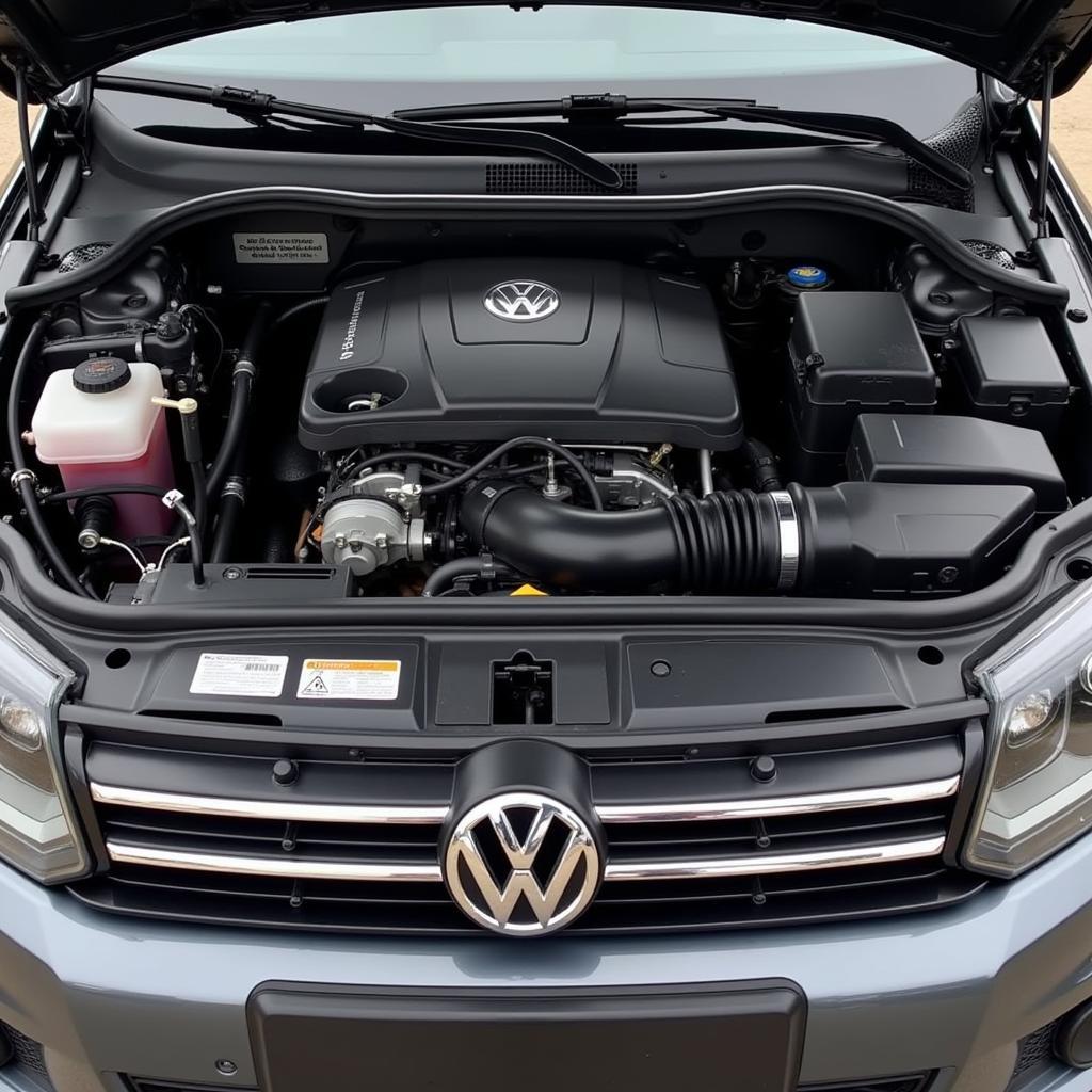 VW Touareg 3 Motorraum Detailansicht