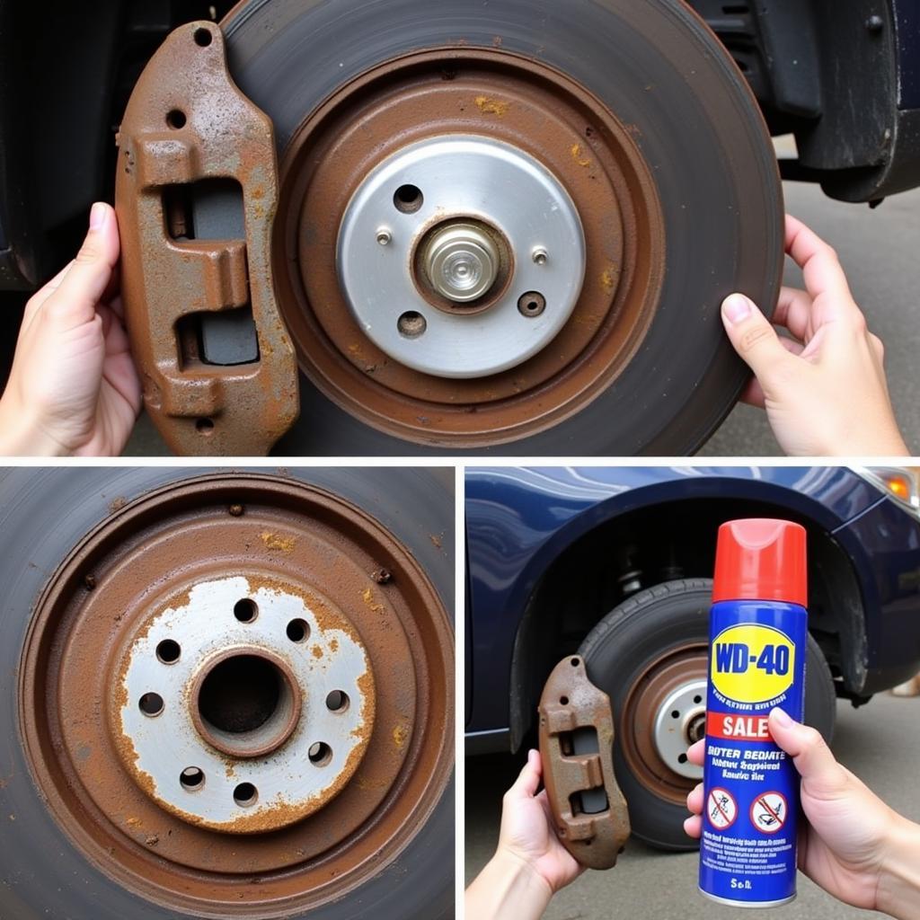 WD-40 Anwendung Auto: Rost entfernen an Bremsscheiben