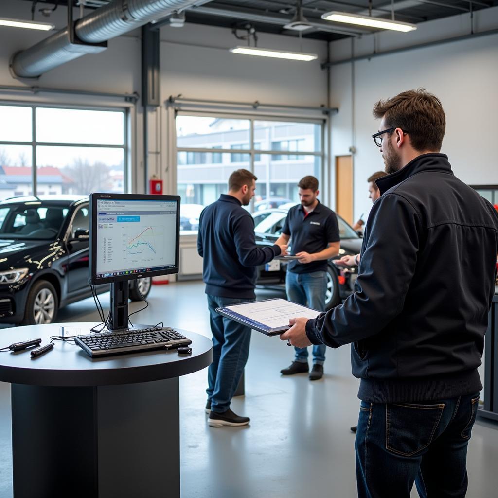 Moderne Werkstatt im Autohaus König Witten