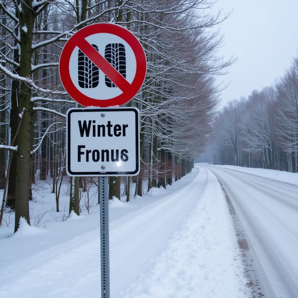 Straßenschild Winterreifenpflicht