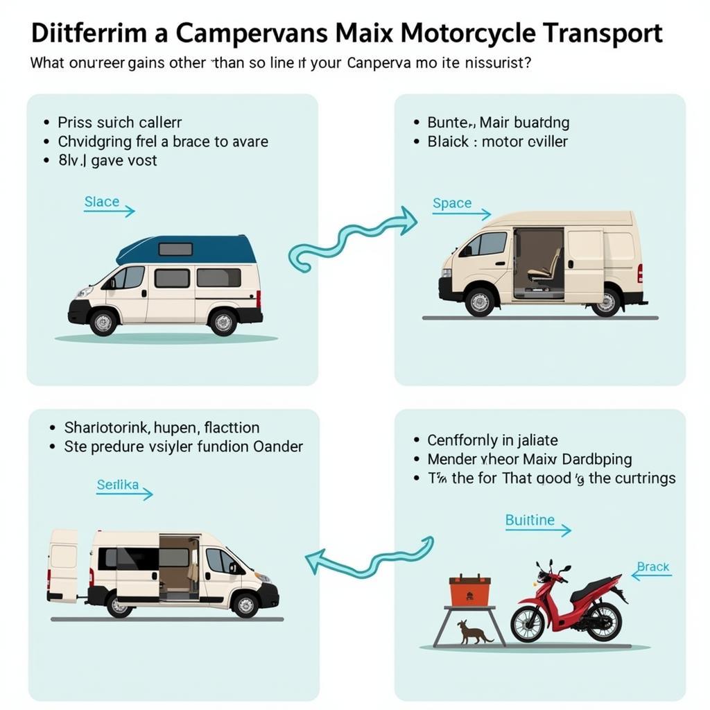 Verschiedene Wohnmobiltypen für den Motorradtransport