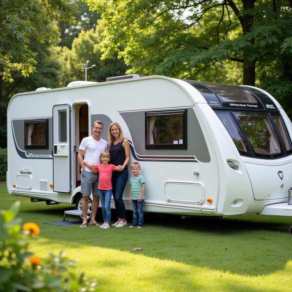 Wohnwagen für die Familie im Urlaub