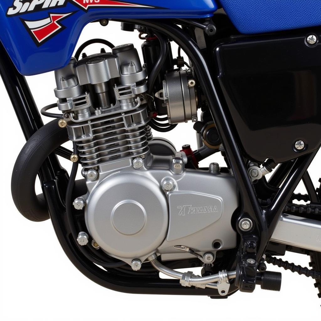 Detailansicht des Motors einer Yamaha 125 WR X