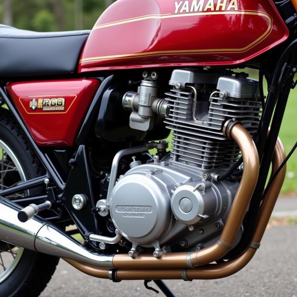 Yamaha RD 80 im Detail: Ein genauer Blick auf den legendären Zweitakter.