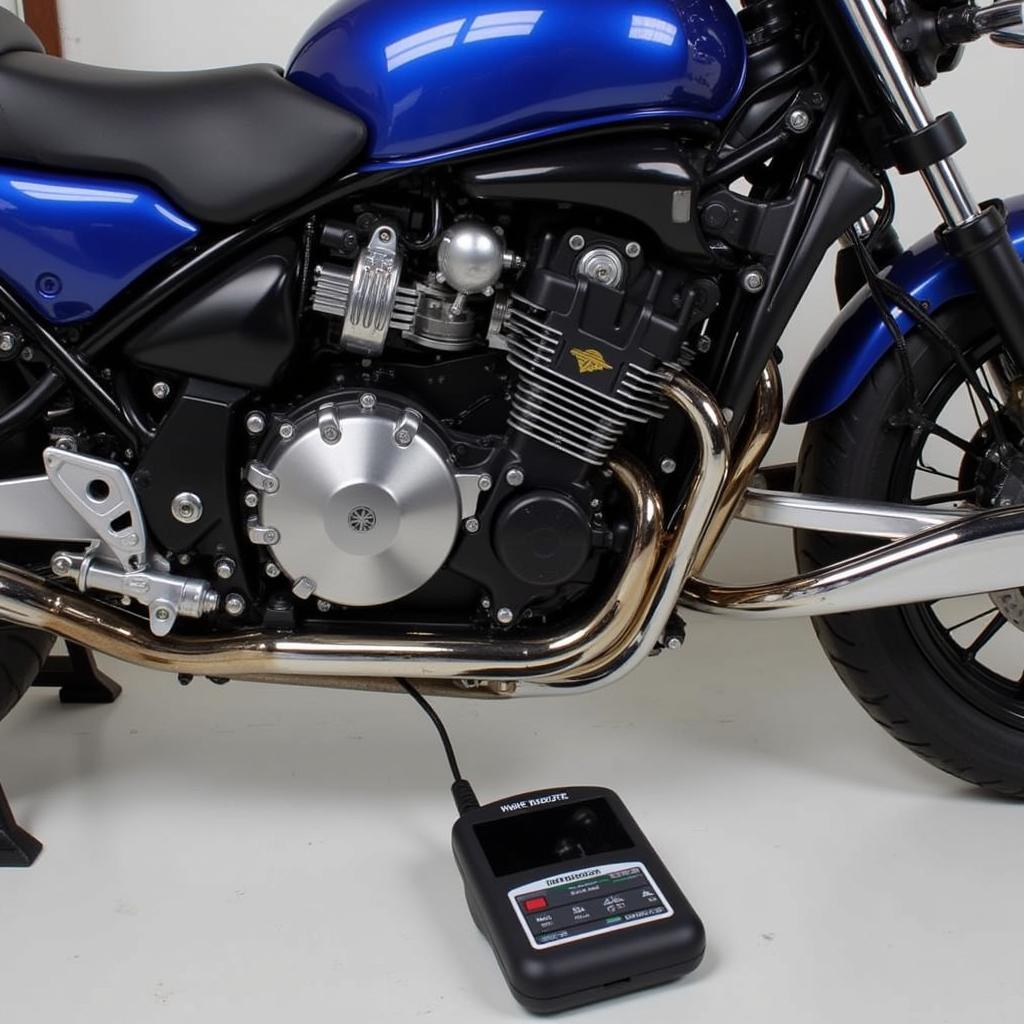 Diagnosegerät an der Yamaha XJ900 angeschlossen