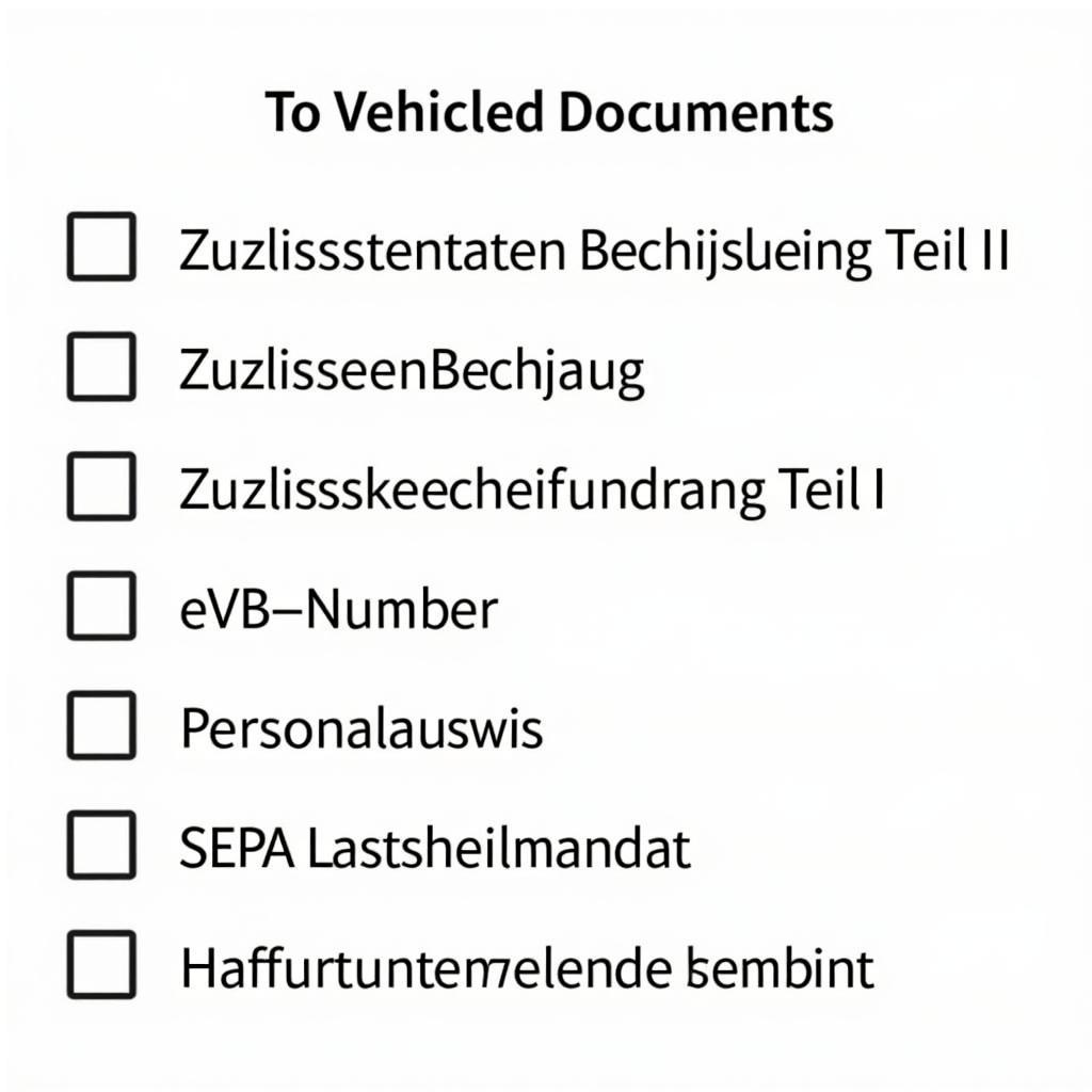 Benötigte Unterlagen für die Fahrzeugzulassung Kreis Stormarn