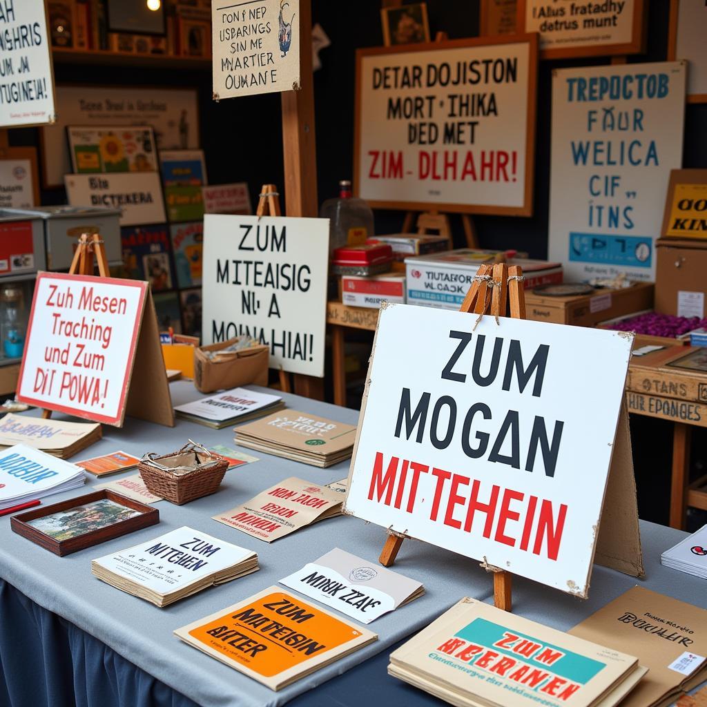 Zum Mitnehmen Schild für den Flohmarkt