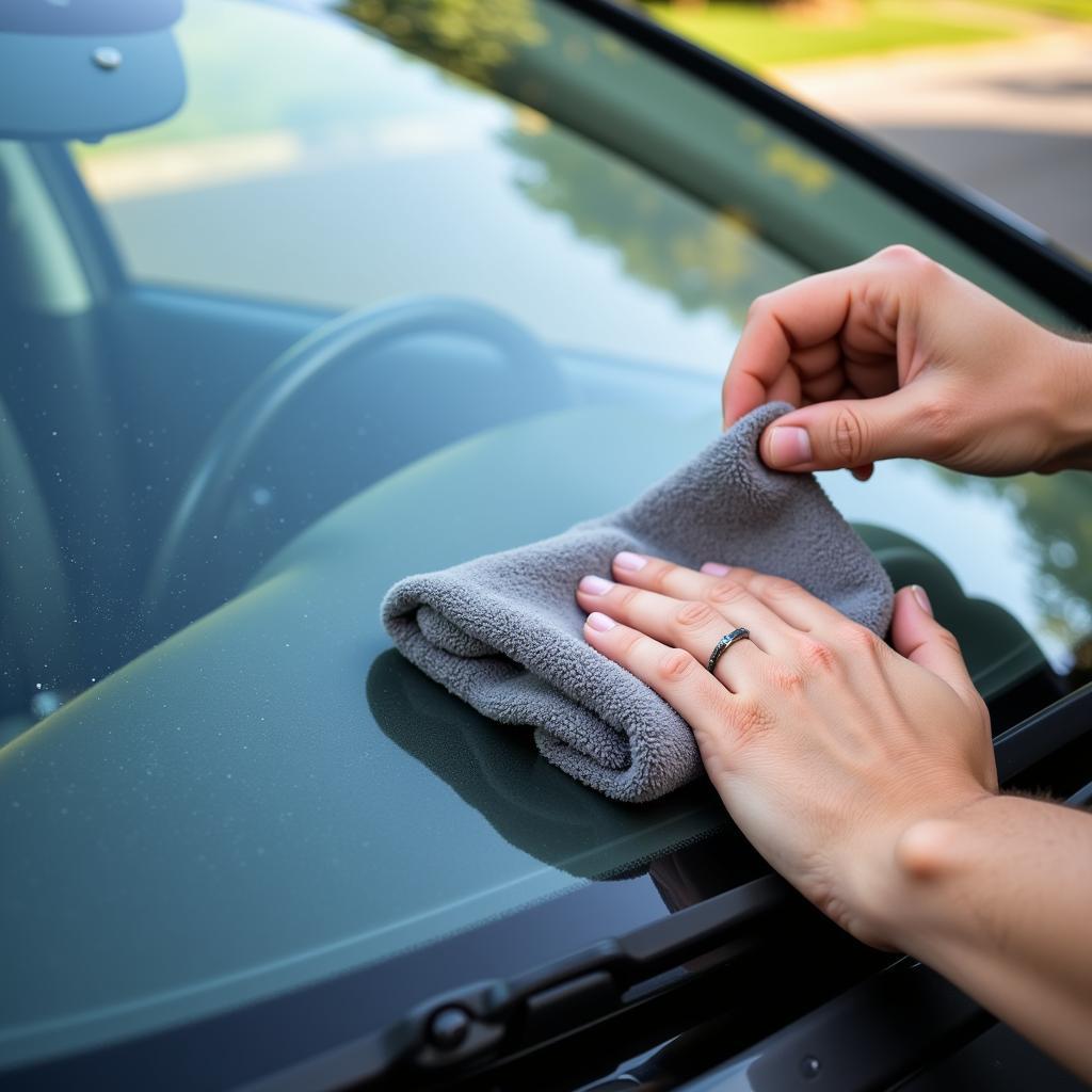 Autoscheiben innen reinigen mit Essig und Wasser