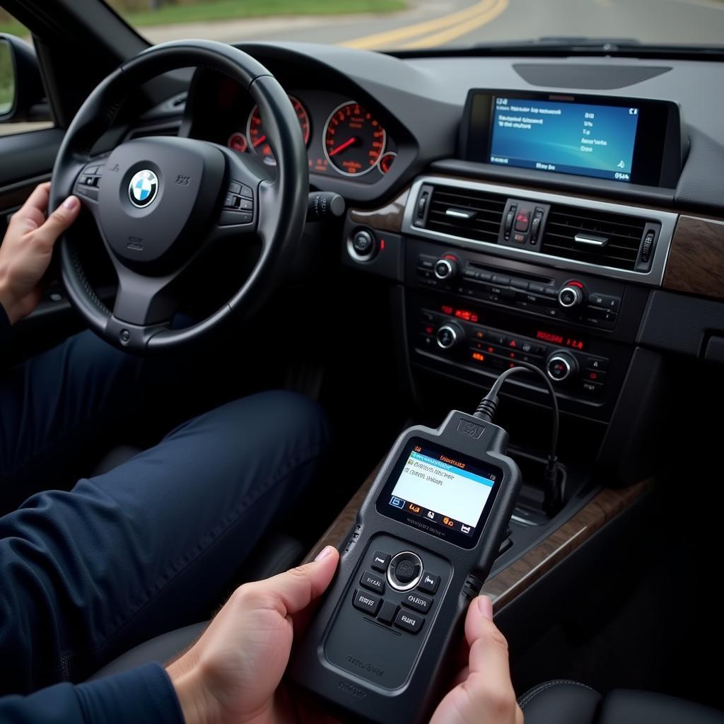 Diagnosegerät am BMW 330d e91