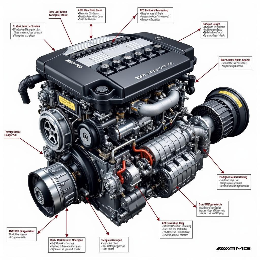 Motor und Getriebe des Mercedes-AMG E63s