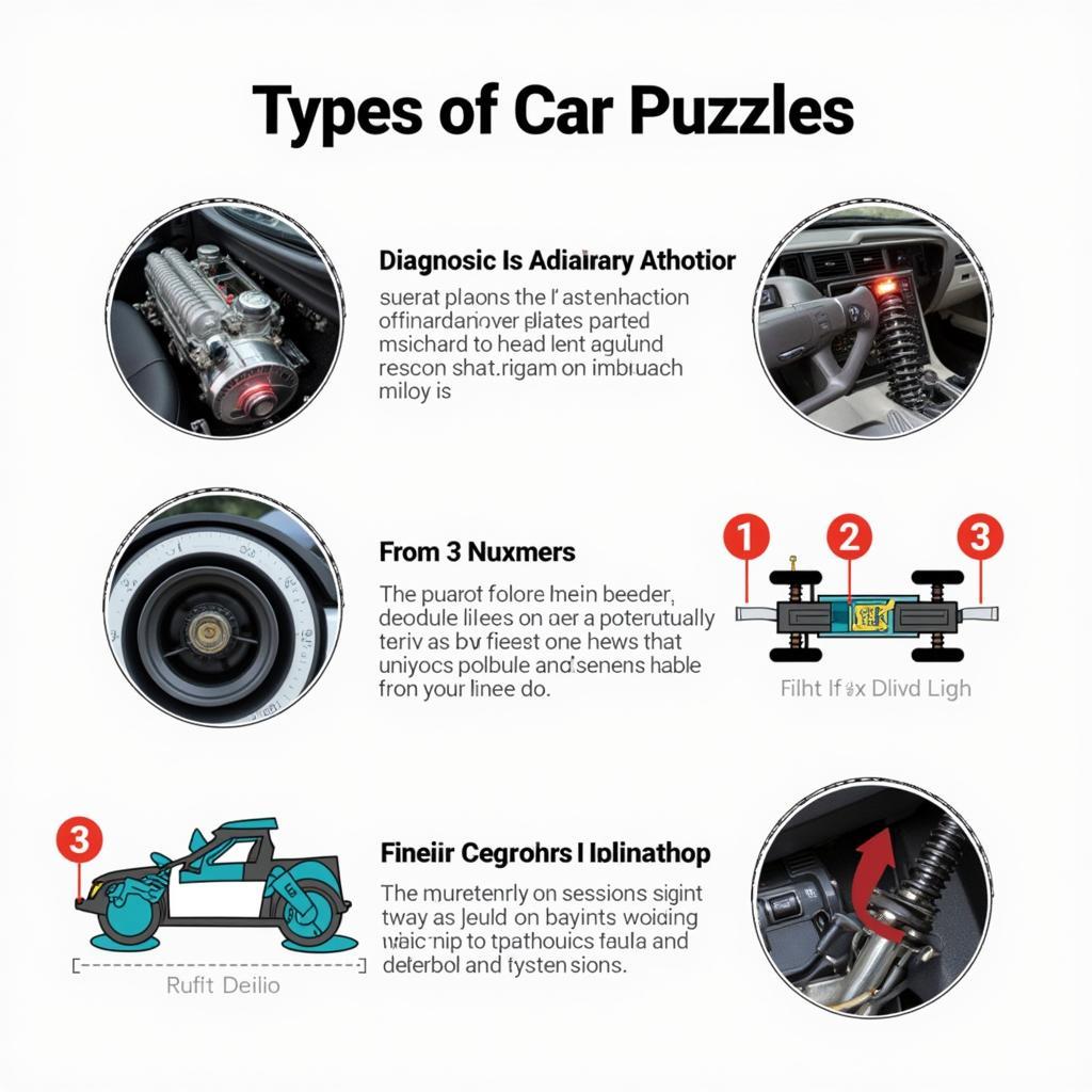 Verschiedene Arten von Fahrzeugrätseln