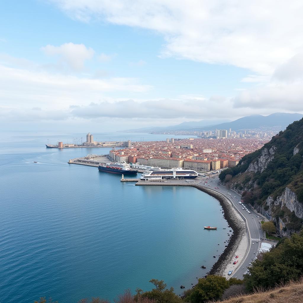 Genua Hafen bei milder Temperatur