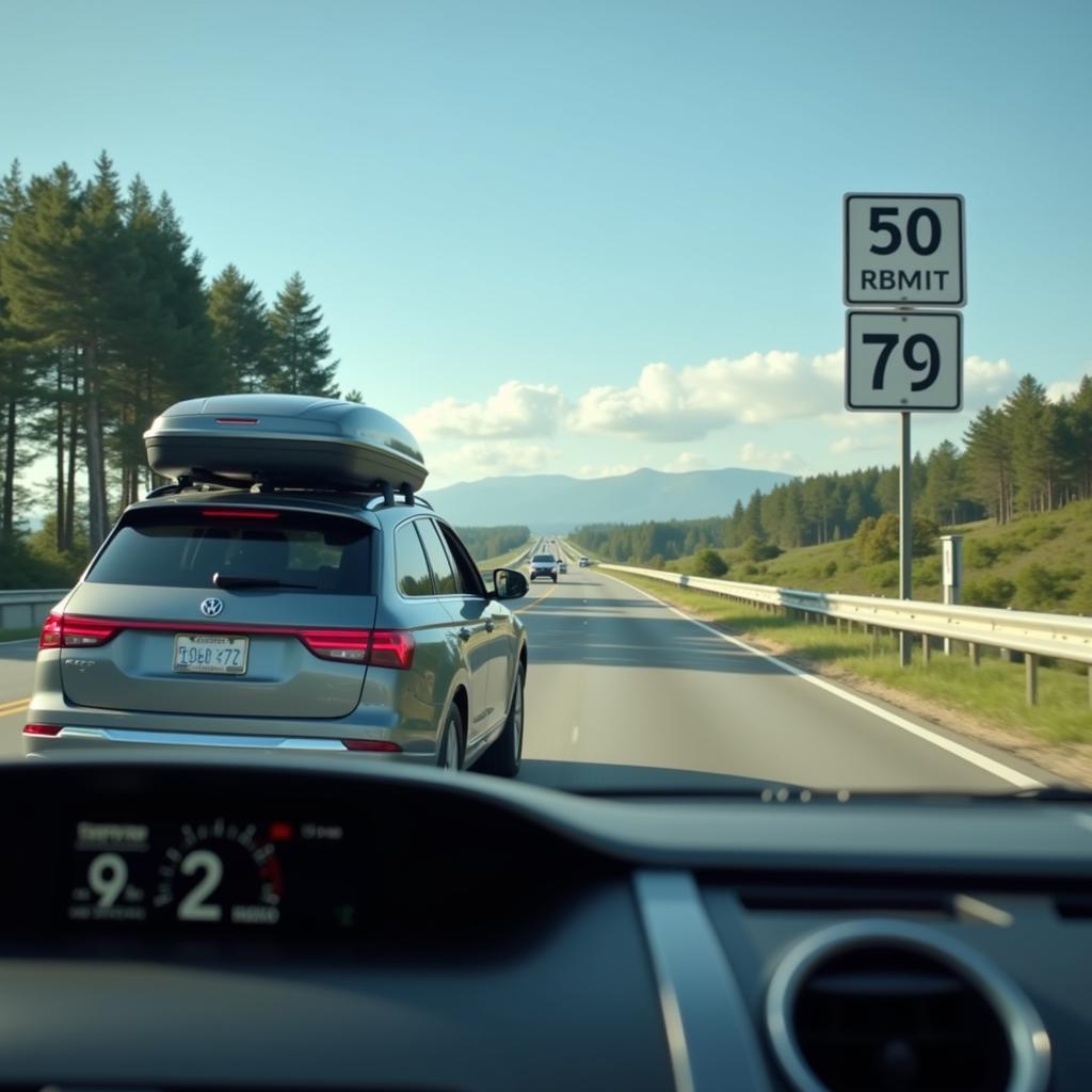 Erlaubte Geschwindigkeit mit Dachbox