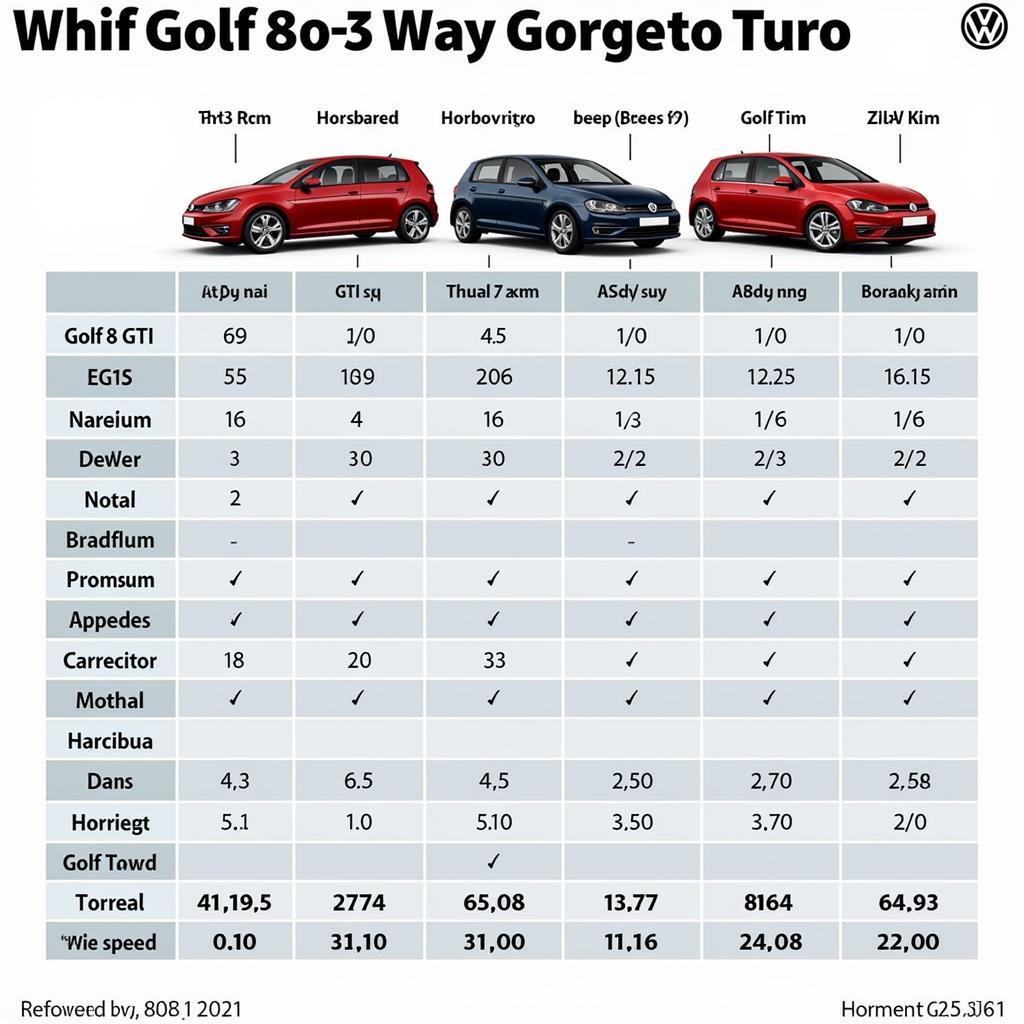 Golf 8 GTI Vergleich - Vergleich der Leistungsdaten des Golf 8 GTI mit anderen GTI-Modellen und Konkurrenten