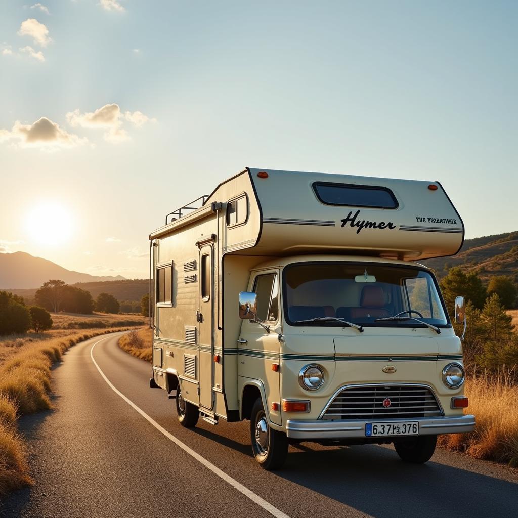 Reise mit einem Hymer Wohnmobil Oldtimer