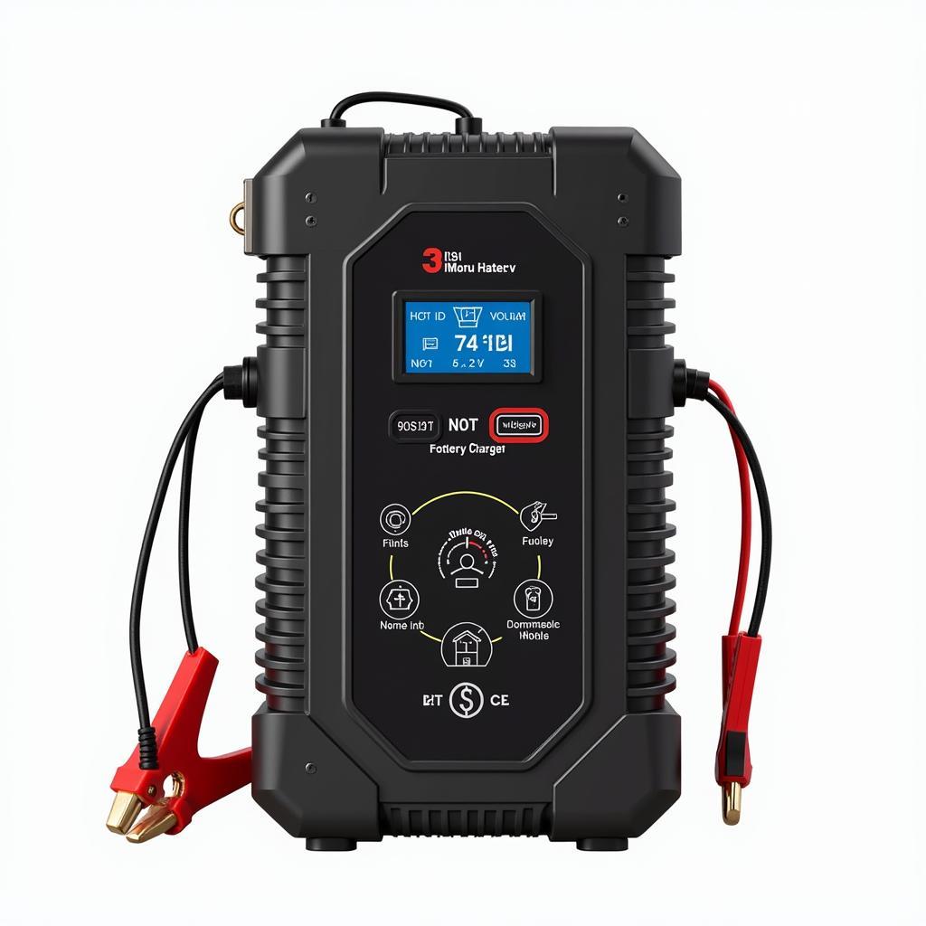 Intelligentes 12V Autobatterie Ladegerät mit Display