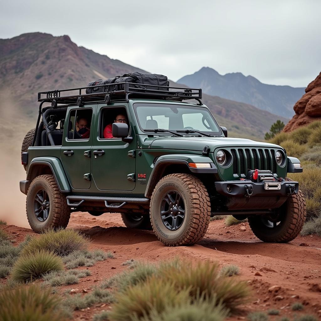 Jeep mit 7 Sitzen im Offroad-Abenteuer