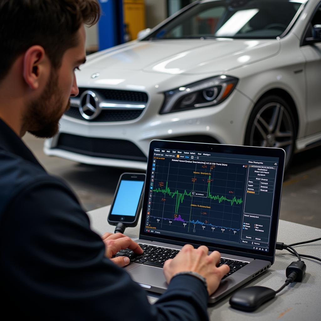 Mercedes Diagnose in der Werkstatt