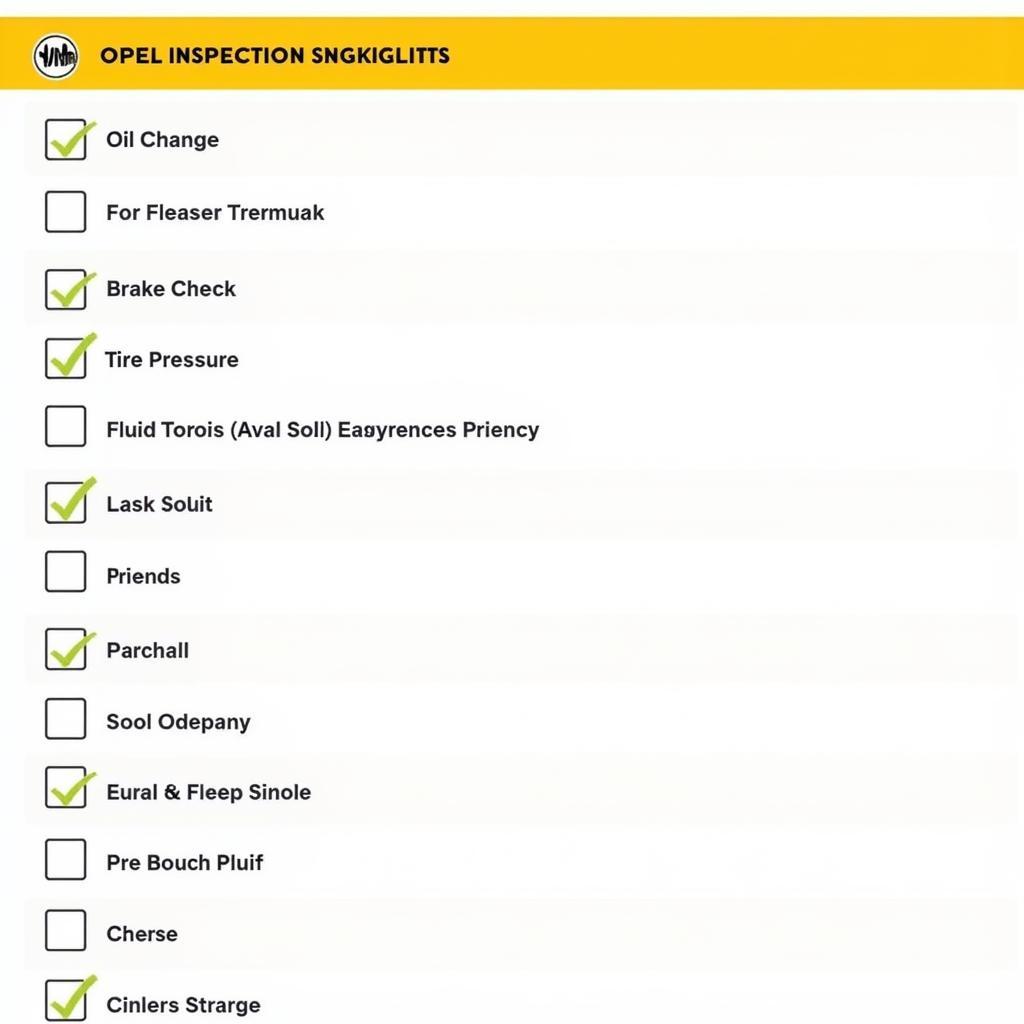 Checkliste für die Opel Inspektion