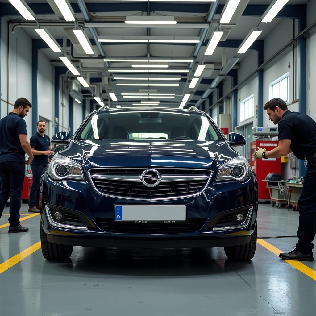 Opel in der Werkstatt zur Inspektion