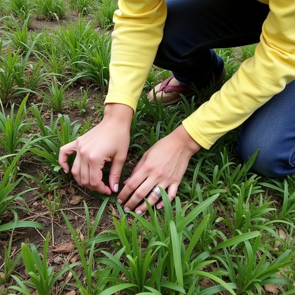 Ring im Freien verloren: Gründliche Suche im Gras und Gebüsch