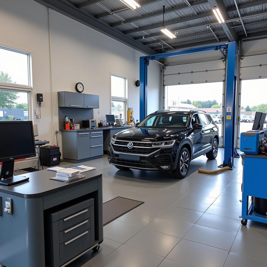 Moderne Ausstattung einer VW Werkstatt in Flörsheim