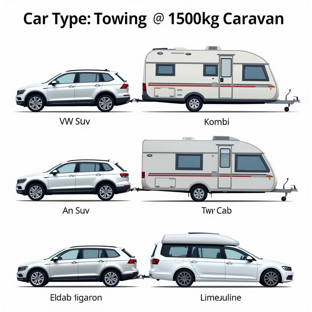 Verschiedene Zugwagen-Modelle für 1500 kg Wohnwagen